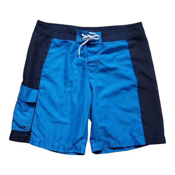Threads 4 Thought Shorts Swim Trunks Men 33" Blue Sustainable Apparel Travel EUC - Picture 1 of 4